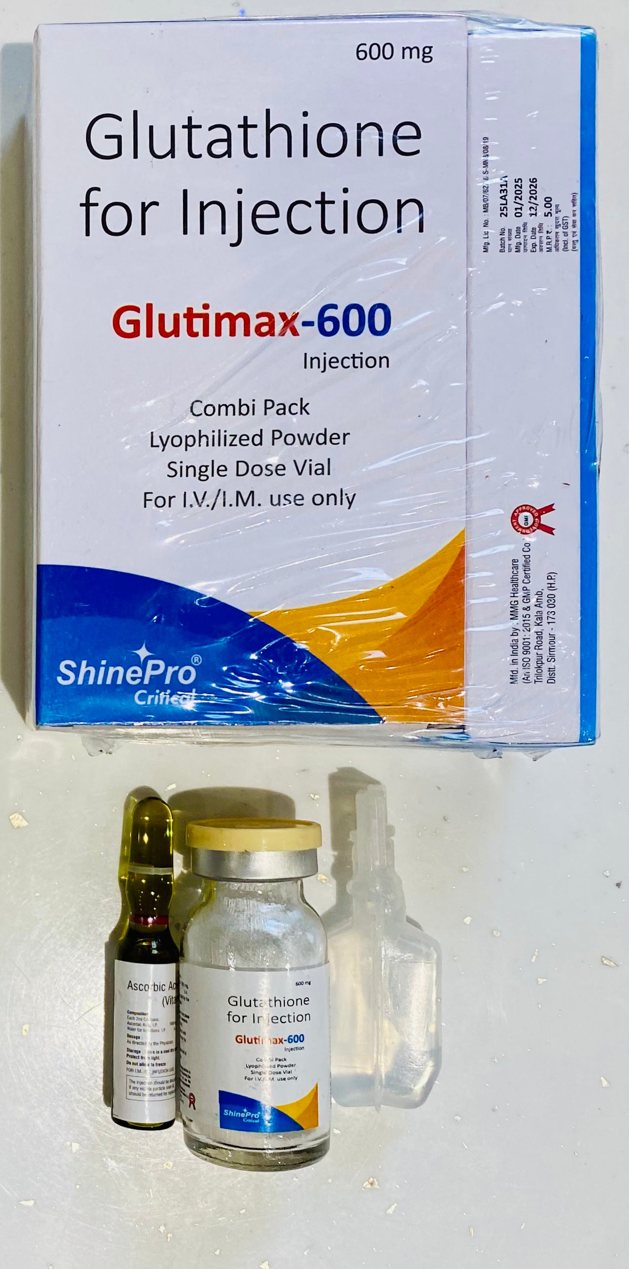 Glutathione 600mg & Vitamin C
Injection IP | For IM / IV Use Only